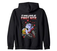 It Was Love At First Bite Burger Halloween Foodie Vampire Zip Hoodie