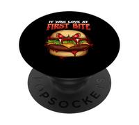 It Was Love At First Bite Creepy Halloween Burger Enthusiast PopSockets Adhesive PopGrip