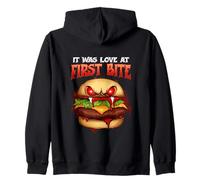 It Was Love At First Bite Creepy Halloween Burger Enthusiast Zip Hoodie
