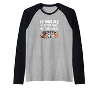 It was Me I Let The Dogs Out They Asked Funny Dog Raglan Baseball Tee
