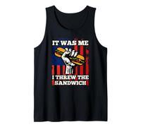 it was me, I Threw The Sandwich USA Flag Protest Fist Humor Tank Top