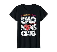 It was Never A Phase Emo Moms Club Funny Mother's Day T-Shirt, Women, Black, Medium