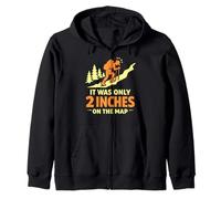 It Was Only 2 Inches On The Map Funny Hiking Mountaineering Zip Hoodie