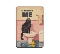 It Wasn't Me Funny Cat Lovers Retro Poster Metal Tin Sign Chic Art Retro Iron Painting Bar People Cave Cafe Family Garage Poster Wall Decoration 8x12inch(20x30cm)