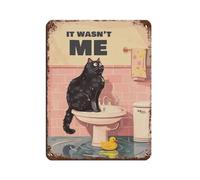 It Wasn't Me Funny Cat Lovers Tin Sign Vintage Metal Pub Club Cafe Bar Home Wall Art Decoration Poster Retro 12x16inch(30x40cm)