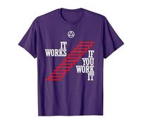 'It Works If You Work It' - Funny AA Recovery T-Shirt T-Shirt, Men, Purple, XX-Large