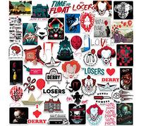IT2 IT Horror Movie 50CT Sticker Pack Large Deluxe Stickers Variety Pack - Laptop, Water Bottle, Scrapbooking, Tablet, Skateboard, Indoor/Outdoor - Set of 50