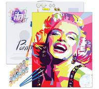 ITA Art Paint by Numbers Complete Set with Stretcher Frame, Acrylic Paints, Brushes, Accessories, Gift Box - DIY Painting Craft Set Kit with Canvas for Adults, 40 x 50 cm, Monroe