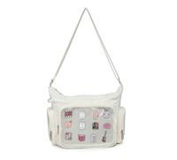 Ita Bag Canvas Shoulder Bag for Anime Pins, beige, Medium