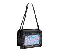 Ita Bag Japanese Shoulder Bag for Girls Cute Messenger Bag Kawaii Anime Pin Bag with Display Insert, Black