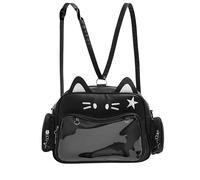 Ita Bag Kawaii Cat Backpack with Adjustable Straps, Large Capacity, Ideal for Daily Use, Cute Bag, Black, Large