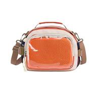 Ita Bag Pin Display Backpack with Insert Canvas Single Shoulder Crossbody Bag Contrast Handbag and Purse for Women, Orange, Compact, Compact