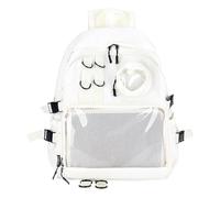 Ita Bag Preppy Backpack with Pin Display Insert for School Anime Cosplay, White, L, Casual
