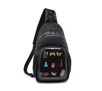 Ita Bag Sling Bag, Transparent Chest Bag with Pin Display, Adjustable Strap Crossbody Bag for Cosplay, Daily Use