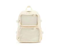 Ita Bag with Clear Windows for Women Teens- Kawaii JK Pin Display Backpack Cute Aesthetic Large School Bag Casual Daypack Heavy Duty Bookbag Anime Cosplay Gifts (White)