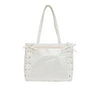 Ita Bag with Ribbon Bow Shoulder Bag, Featuring A Transparent Front Pocket for Display, Ideal for Daily Outings., White, Casual