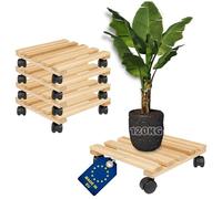 ITA Set of 5 Square Plant Supports 30 x 30 cm Beech Wood - Load Capacity 120 kg - Indoor and Outdoor - Made in the EU