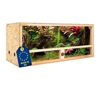 ITA Wooden Terrarium 120 x 50 x 50 cm with Side Ventilation & Integrated Hygrometer - OSB-3 Wooden Terrarium - for Reptiles, Snakes, Amphibians - EU Product, FSC Certified