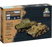 Italeri 25768 1:56 Italian Tanks & Semoventi Model Building Kit, Standing Model Building, Crafts, Hobby, Gluing, Plastic Kit, Detailed Military Kit, Tank 1:56