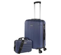 ITACA - Hard Shell Suitcase. Set of 2 Rigid Travel Cases 4 Wheels Trolley 55/73 cm ABS. Resistant and Light. Handle Padlock Handles. Small Medium and Large Cabin. 771100, Blue Jeans