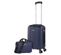 ITACA - Hard Shell Suitcase Set of 3-4 Double Wheel ABS Luggage Sets 3 Piece with Combination Lock - Resistant and Lightweight Hard Suitcase Small Cabin Size, Medium and Large, Navy