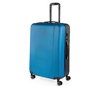 ITACA - Lightweight Suitcases Large - ABS Large Hard Shell Suitcase 75cm Travel Suitcase - Lightweight Suitcases Large with Combination Lock - Rigid Large Suitcase 4 Wheels Lightweig, Blue-Anthracite