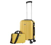 ITACA - Rigid Cabin Suitcase Travel Small Suitcase with Wheels - ABS Hand Luggage Case with Telescopic Handle - Lightweight Suitcase Combination Lock - Cabin Luggage in 55cm Size, Yellow