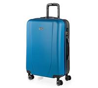 ITACA - Rigid Cabin Suitcase Travel Small Suitcase with Wheels - ABS Hand Luggage Case with Telescopic Handle - Lightweight Suitcase Carry on Suitcase with TSA Combination Lock - Cabi, Blue-Anthracite