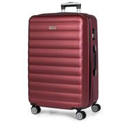 ITACA - Rigid Cabin Suitcase Travel Small Suitcase with Wheels - ABS Hand Luggage Case with Telescopic Handle - Lightweight Suitcase Carry on Suitcase with TSA Combination Lock, Burgundy