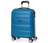 ITACA - Rigid Cabin Suitcase Travel Small Suitcase with Wheels - ABS Hand Luggage Case with Telescopic Handle - Lightweight Suitcase Carry on Suitcase with TSA Combination Lock - Cabin Luggage i, Blue
