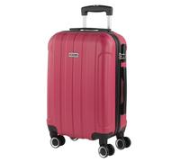 ITACA - Rigid Cabin Suitcase Travel Small Suitcase with Wheels - ABS Hand Luggage Case with Telescopic Handle - Lightweight Combination Lock - Cabin Luggage in 55cm Size, Strawberry