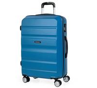 ITACA - Rigid Suitcase Medium Size - ABS Medium Suitcase 65cm Hard Shell Suitcase - Lightweight 20kg Suitcase with Combination Lock - Lightweight and Resistant Travel Medium Size Suitcase, Blue