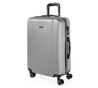 ITACA - Rigid Suitcase Medium Size - ABS Medium Suitcase 65cm Hard Shell Suitcase - Lightweight 20kg Suitcase with TSA Combination Lock - Lightweight and Resistant Travel Medium Size Suitcase, Silver
