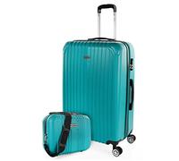 ITACA - Set of 2 suitcases Trolley 66/76 cm, ABS. Expandable. Rigid, Resistant and Light. Telescopic Handle, 4 Wheels, Integrated Lock., Anthracite