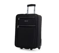 ITACA - Soft Cabin Suitcase Travel Small Suitcase with Wheels - EVA Hand Luggage Case with Telescopic Handle - Lightweight Suitcase Carry on Suitcase with Zippered Compartment - Cabin Luggage i, Black
