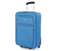 ITACA - Soft Cabin Suitcase Travel Small Suitcase with Wheels - EVA Hand Luggage Case with Telescopic Handle - Lightweight Suitcase Carry on Suitcase with Zippered Compartment - Cabin Lugg, Blue Jeans