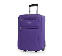 ITACA - Soft Cabin Suitcase Travel Small Suitcase with Wheels - EVA Hand Luggage Case with Telescopic Handle - Lightweight Suitcase Carry on Suitcase with Zippered Compartment - Cabin Luggage, Purple