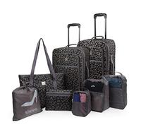 ITACA - Soft Suitcase Sets 3-4 Double Wheels EVA Polyester Luggage Sets 3 Piece with TSA Combination Lock - Resistant and Lightweight Soft Suitcase with Wheels in Small Cabin Size, Medium and, Grey