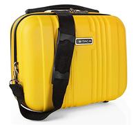 ITACA T71500 3 x Trolley 50/60/70 ABS Hard Durable Lightweight Telescopic Handle 2 Handles 4 Wheels Integrated Padlock Small Low Cost, Yellow, Borsa da Toilette, Classic