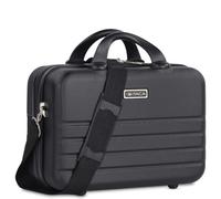 ITACA - Vanity Case Hard Shell - Durable and Lightweight Beauty Box Hard Shell - Stylish and Inexpensive - Travel Makeup Case - Black