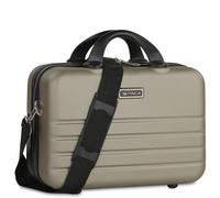 ITACA - Vanity Case Hard Shell - Durable and lightweight Beauty Box Hard Shell - Stylish and Inexpensive Vanity Case Large - Travel Makeup Case Made of Materials - Design and Distributed by, Champagne