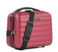 ITACA - Vanity Case Hard Shell - Durable and Lightweight Beauty Box Hard Shell - Stylish and Inexpensive Vanity Case Large - Travel Makeup Case Made of Materials, Burgundy