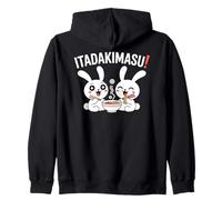 Itadakimasu! Funny Chibi Anime Bunny Kawaii Manga Comedy Zip Hoodie