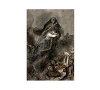ITADGF Allegory Death ClementAuguste Andrieux Horror Dark Vintage Skeleton Grim Reaper Canvas Poster Wall Art Print Picture Paintings 12x18inch(30x45cm)