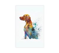 ITADGF Hungarian Vizsla Watercolour Colourful Splashes Dog Lover Brown Canine Canvas Poster Wall Art Print Picture Paintings 20x30inch(50x75cm)