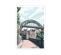 ITADGF Travel Newcastle England Britain Tyne Bridge Pastel Canvas Poster Wall Art Print Picture Paintings 12x18inch(30x45cm)