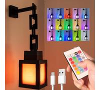 iTaixingLe 16-Color Rechargeable 3D Pixelated Lantern Night Light: LED Mood Lamp with Touch/Remote, Wall-Mountable & Tabletop, Great for Kids' Room, Nightstand & Christmas Gifts[Energy Class A+]