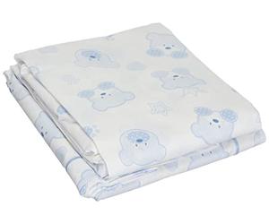 Italbaby 3 Piece Fantasy Cot Sheet Set, Light Blue, Multi-Color, One Size