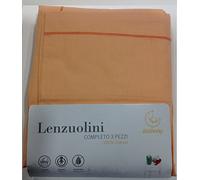 Italbaby 3 Piece Plain Cot Sheet Set, Orange, Multi-Color, One Size