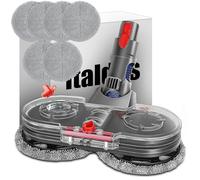 Italdos Electric Mop Head Brush for Dyson V7/V8/V10/V11/V15 with Removable Water Tank, 3 Pairs of Microfibre Cloths